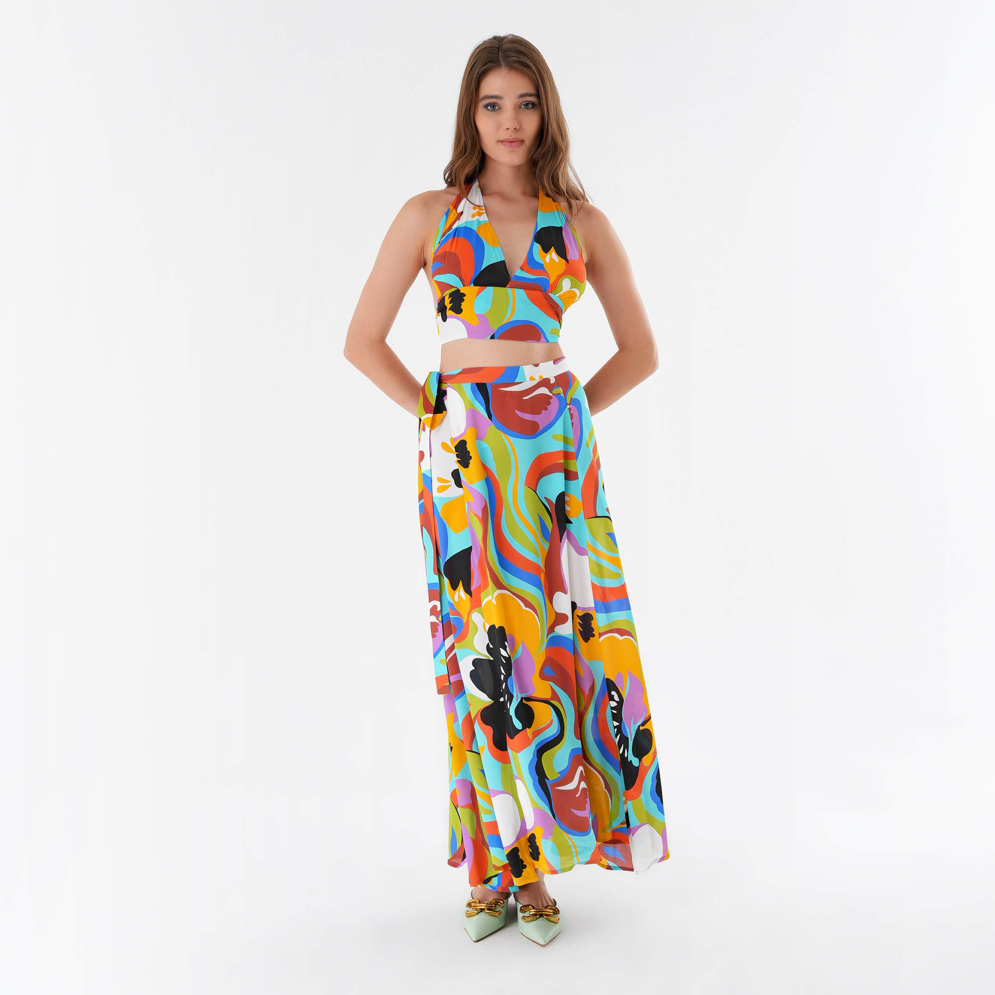 Etro - Abstract Printed Gonna Mare Wrap Maxi Skirt & Top IT44